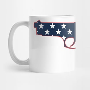 Semi-automatic Stars & Stripes Handgun Silhouette Mug